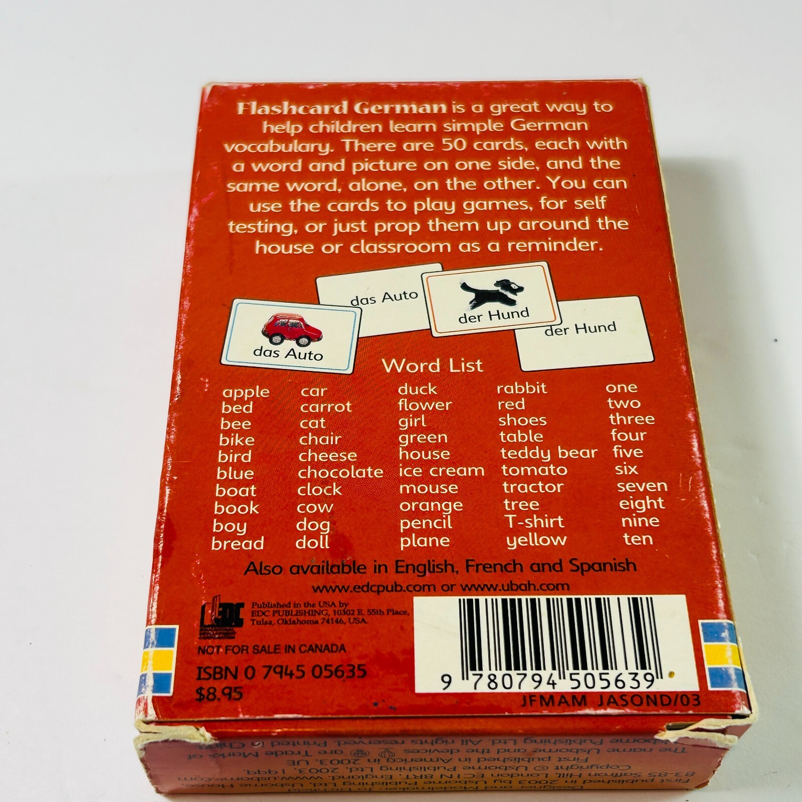 Vintage Usborne German Flash Cards Vocabulary 50 Cards 2003
