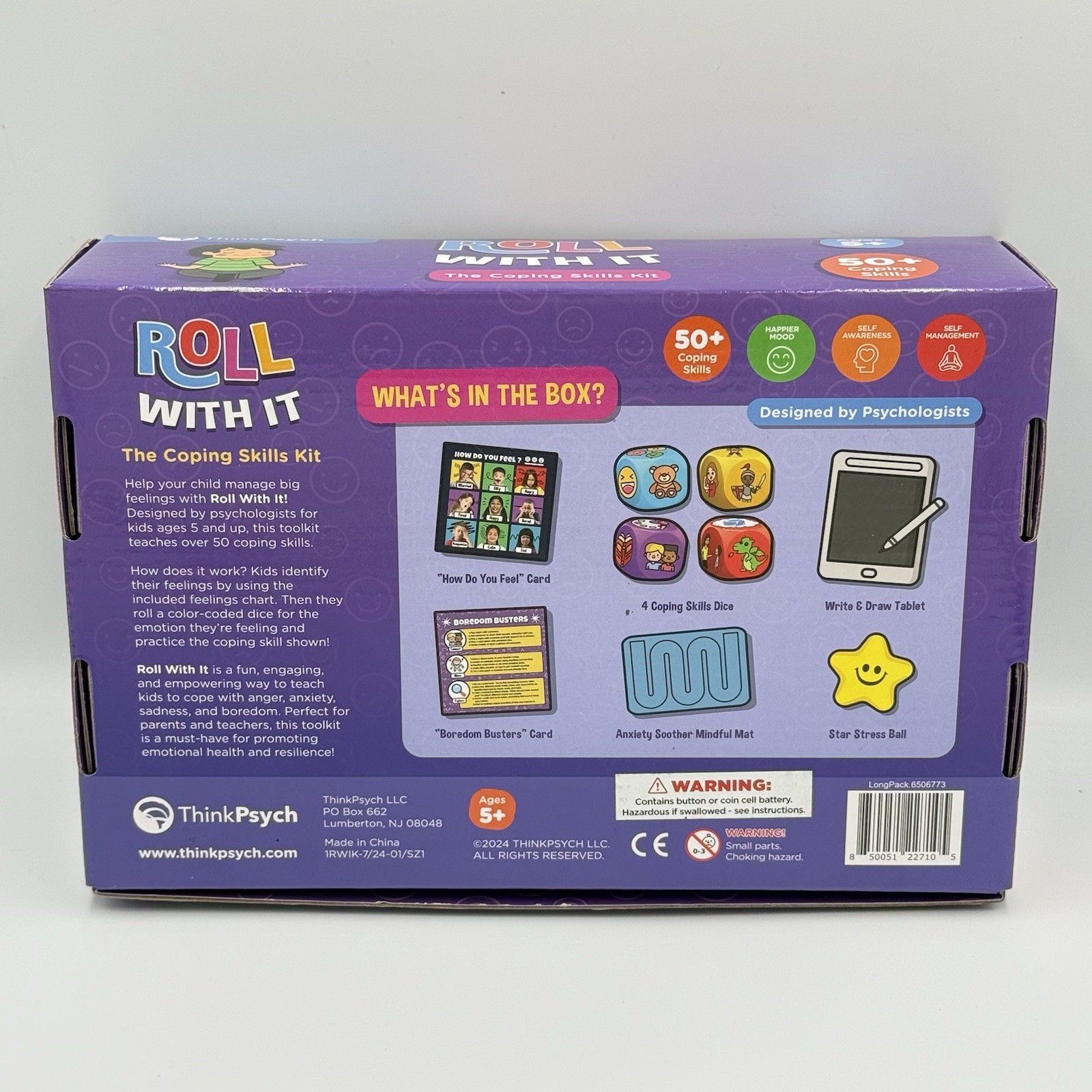 Roll With It CBT Coping Skills Kit Emotional Regulation Tools For Kids Open Box