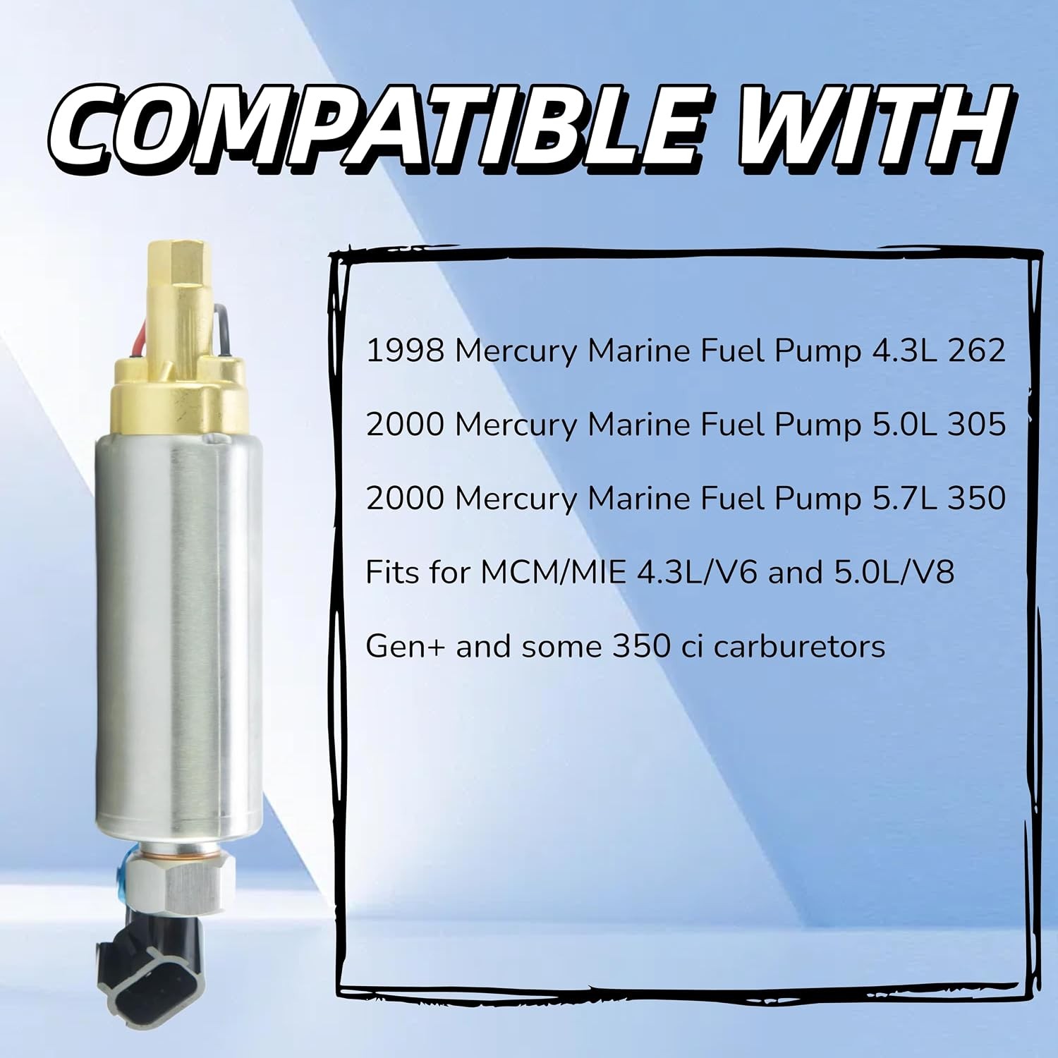 Electric Fuel Pump Low Pressure Marine Fuel Pump Fit Mercruiser Mercury Boat