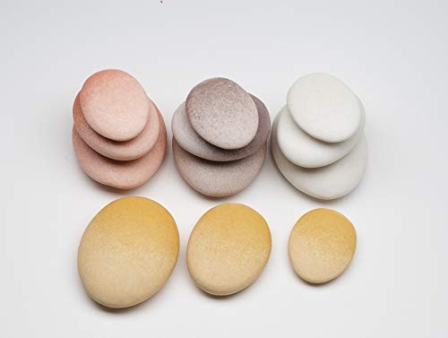 Yellow Door YD1039 Natural Sorting Stones – Set of 12 tactile Stacking Pebbles i