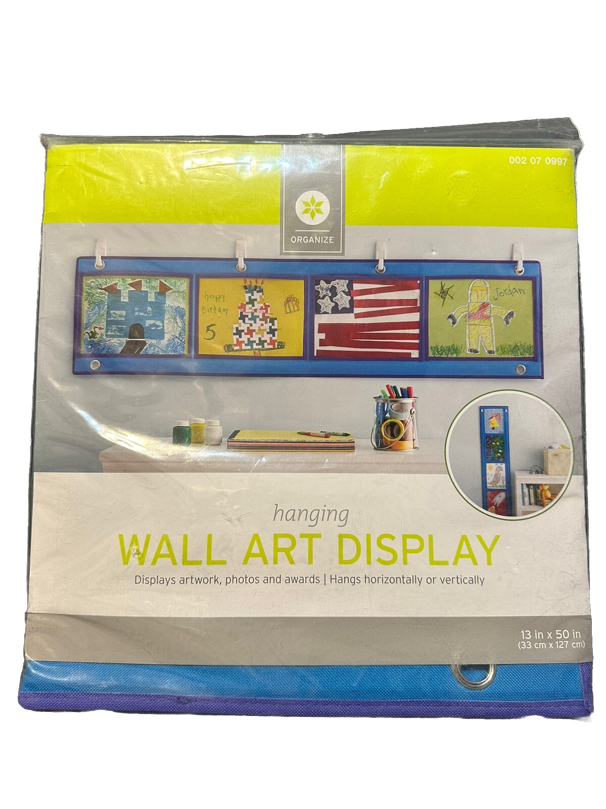 NEW Organize Hanging WALL ART DISPLAY HORIZONTALLY OR VERTICALLY 13″ x 50″