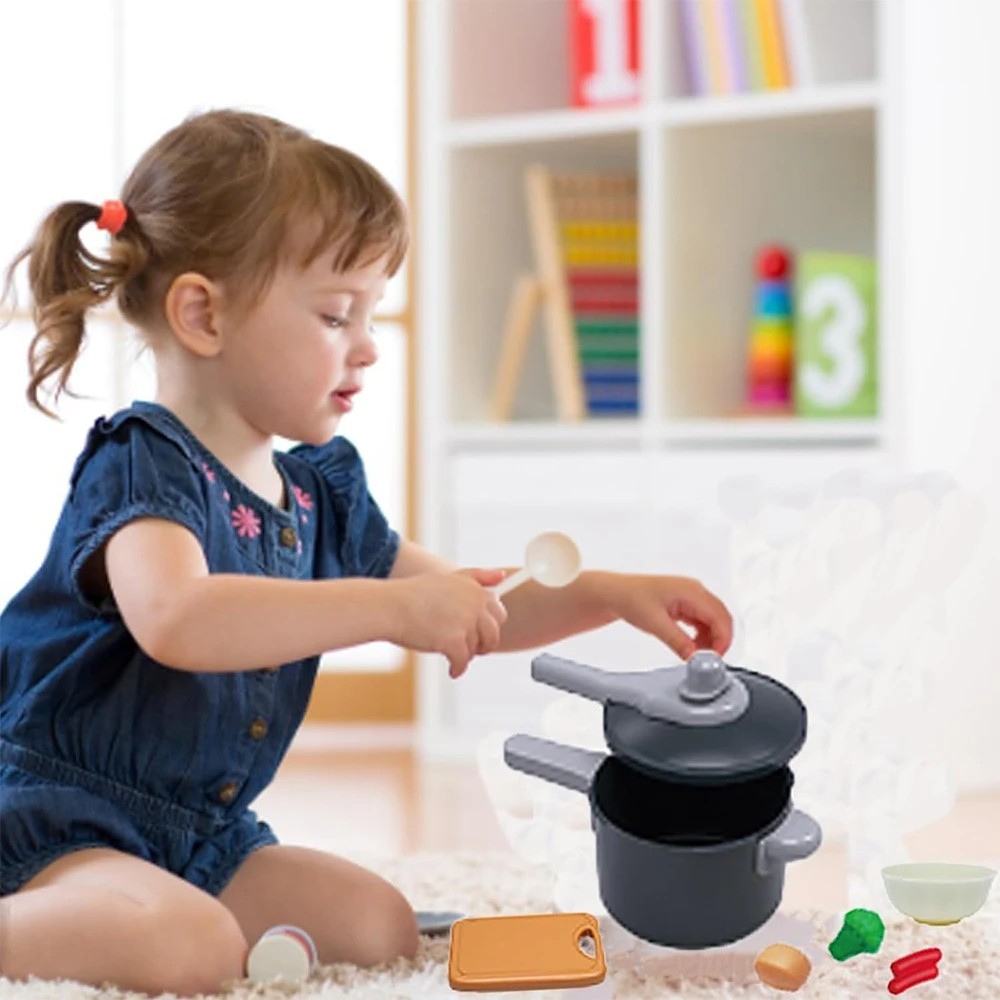 Kids Kitchen Play Set 92/69/59PCS Cooking Toy Pots Food Accessories