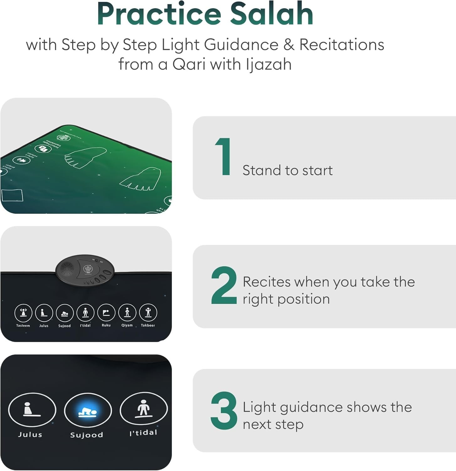 for Adults – Smart Interactive Prayer Mat for Adults & Reverts Learning Surah…