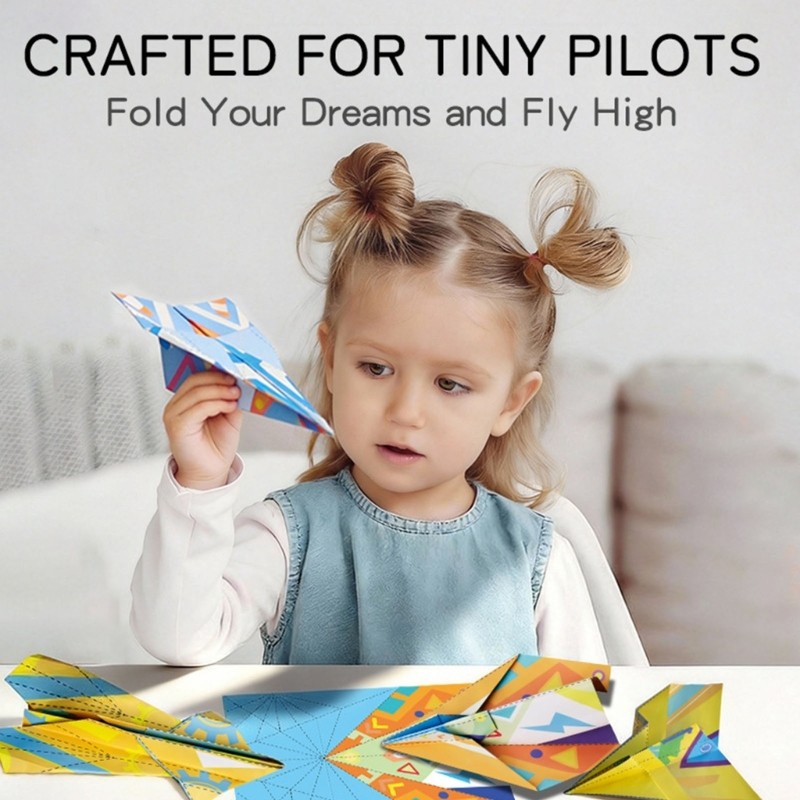 Colorful DIY Craft Folding Paper For Children To Create Amazing Flying Airplanes