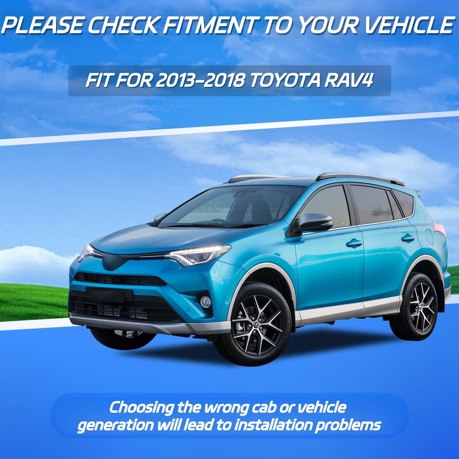 4 PCS in-Channel Window Rain Guards Fit for 2013-2018 Toyota RAV4, Smoke Tint…