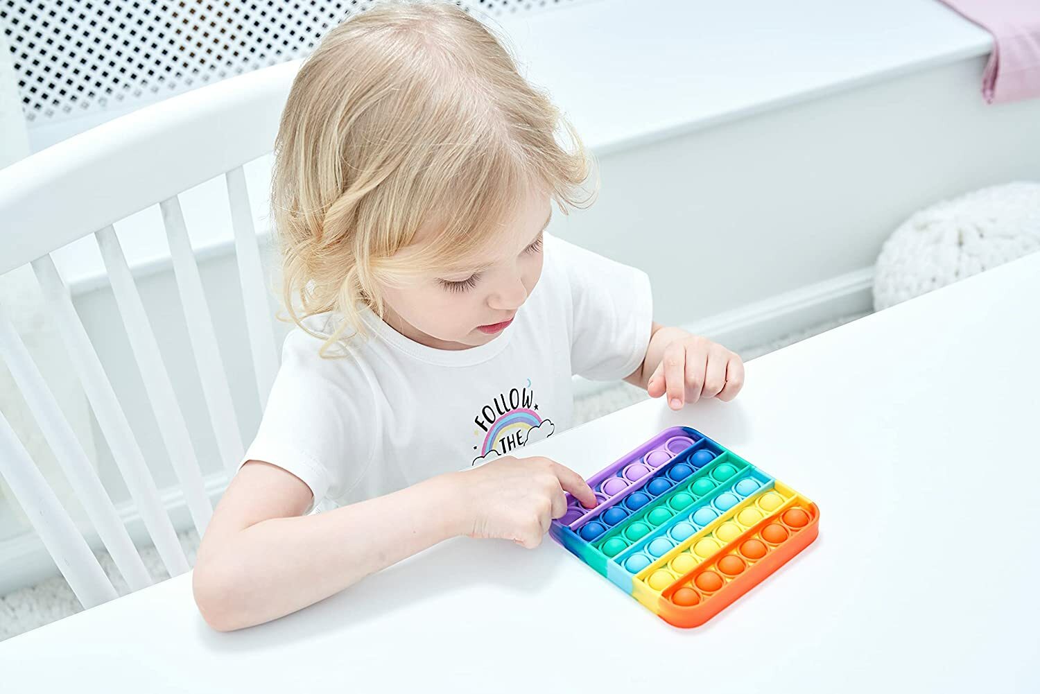 Pop Push Fidget Toy Bubble Sensory Stress Relief Kids Family Games Square Game