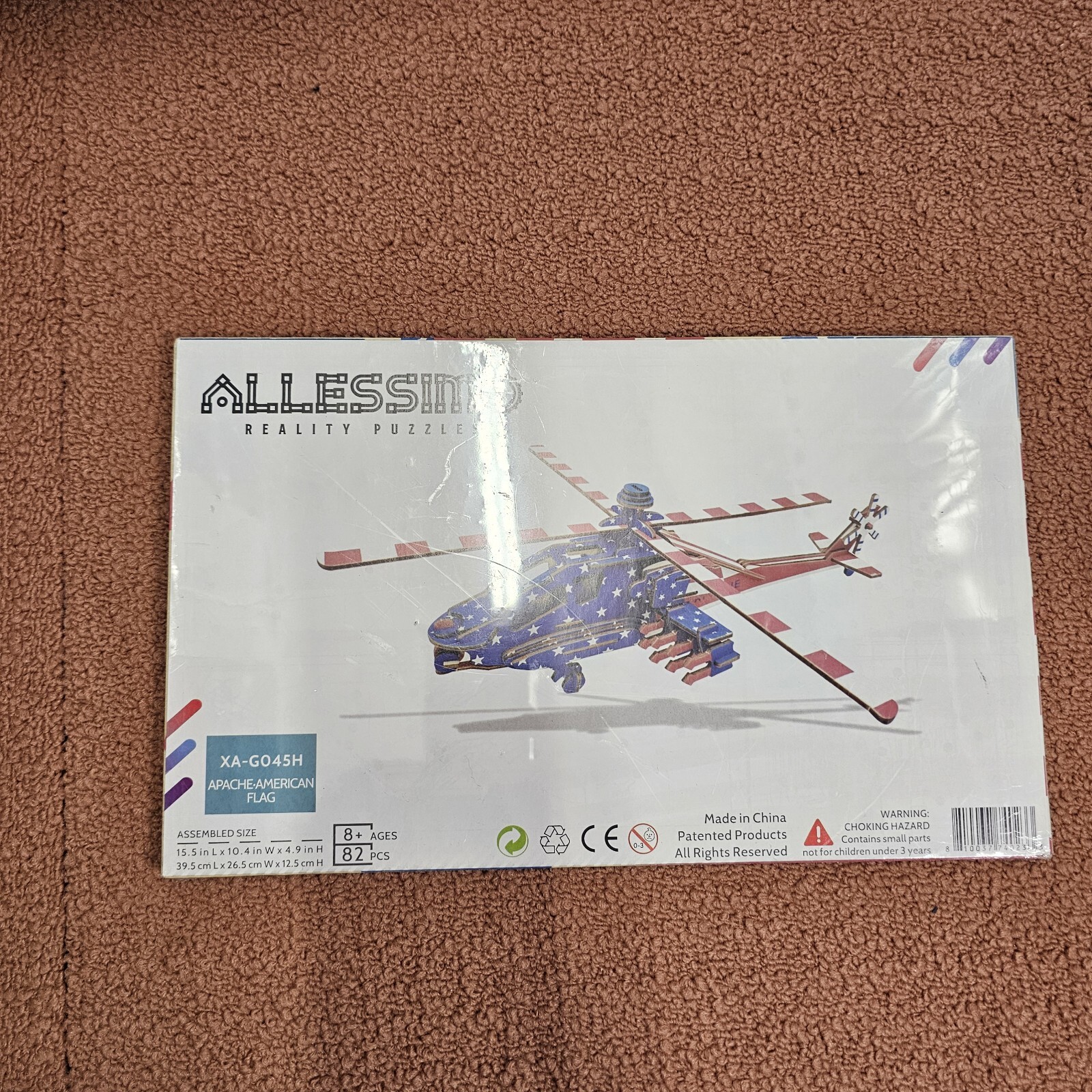 Allessimo Reality Puzzles Apache American Flag XA-G045H 8+ Helicopter NEW r0a