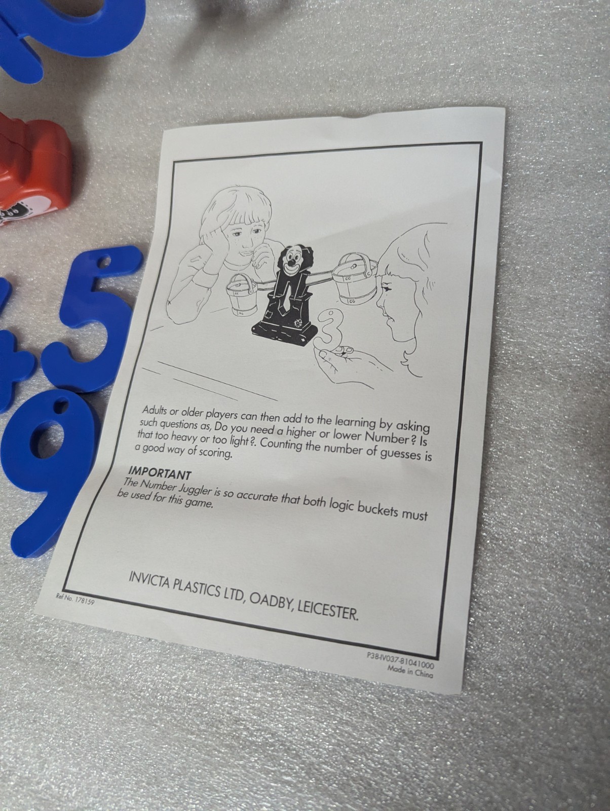 RARE Invicta Education Aid Clown Number Weight Scale Learn Equal Add Kid Sum Arm