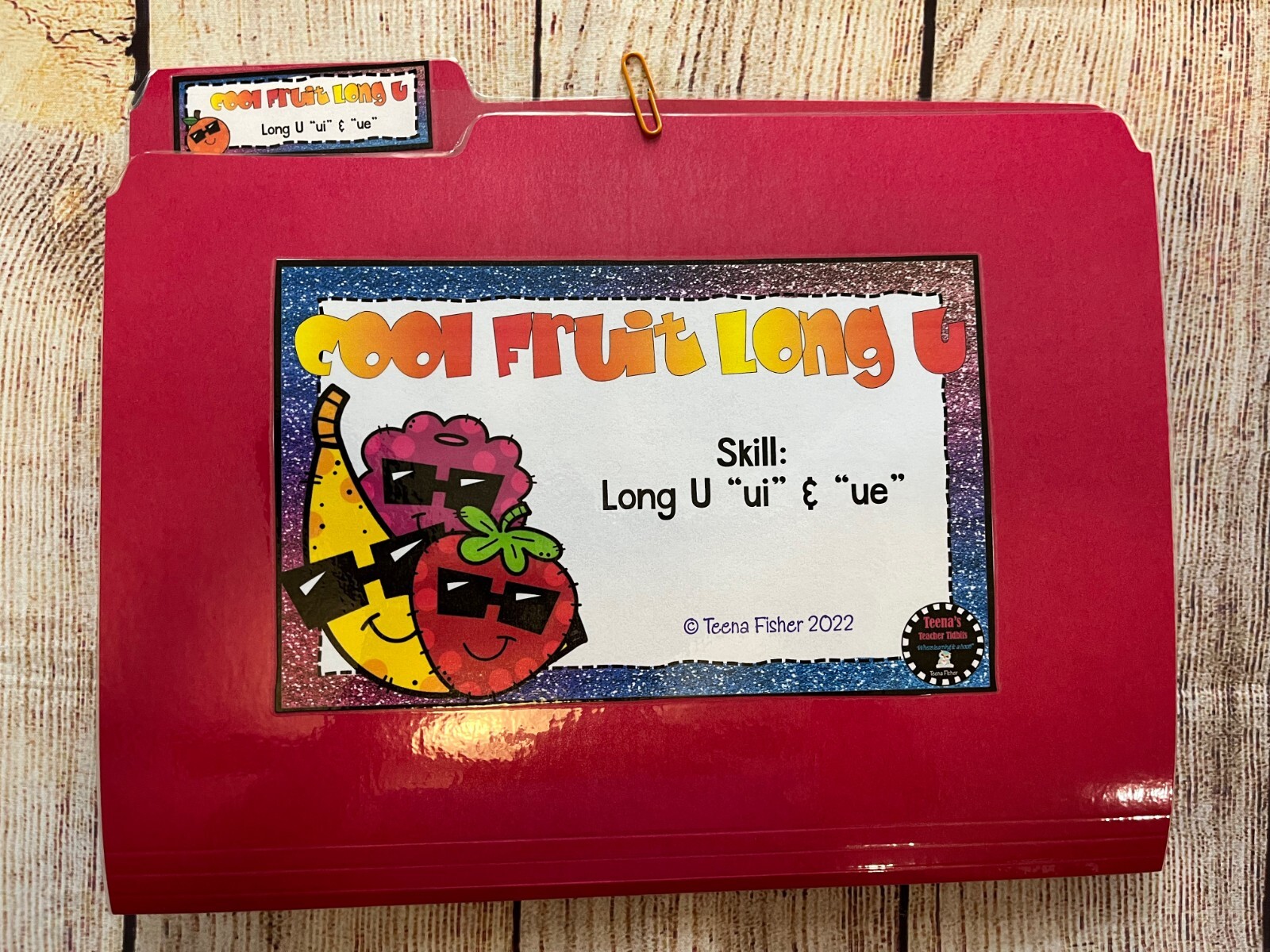 Cool Fruit Variant Long Vowel Team U File Folder Game Literacy Center Bag Task
