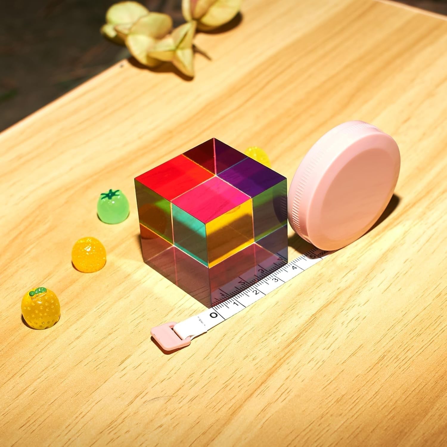 40mm Color Cube Acrylic Prism CMY Mixing Educational Physics Toy Desktop Decor f