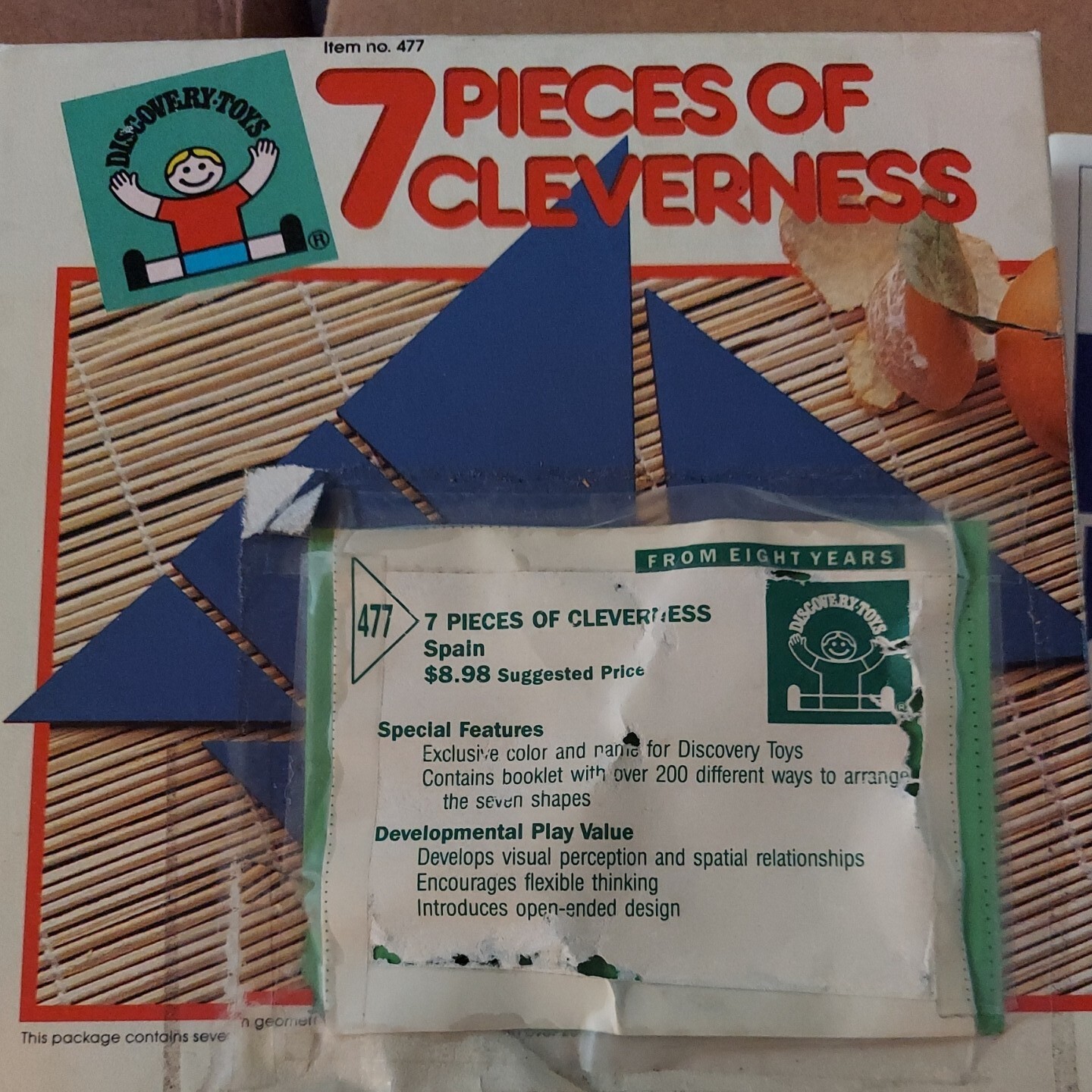 Discovery Toys 7 Pieces of Cleverness Puzzle Vintage 1980’s Preowned Good Cond