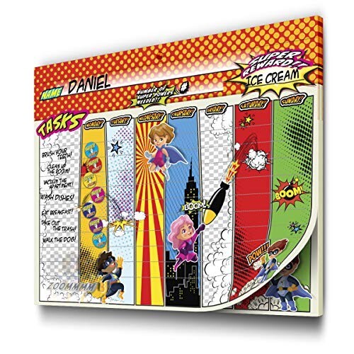 Super Hero Reward Chore Chart Pad 26 Sheets & 1800+ Stickers 6 Months of Charts