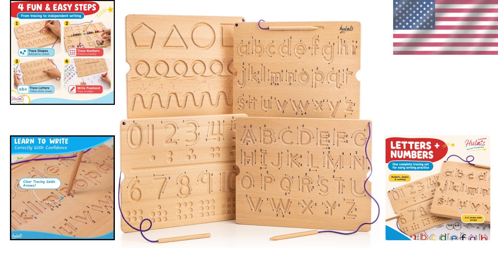 Montessori Alphabet & Numbers Tracing Set – Ages 3-5