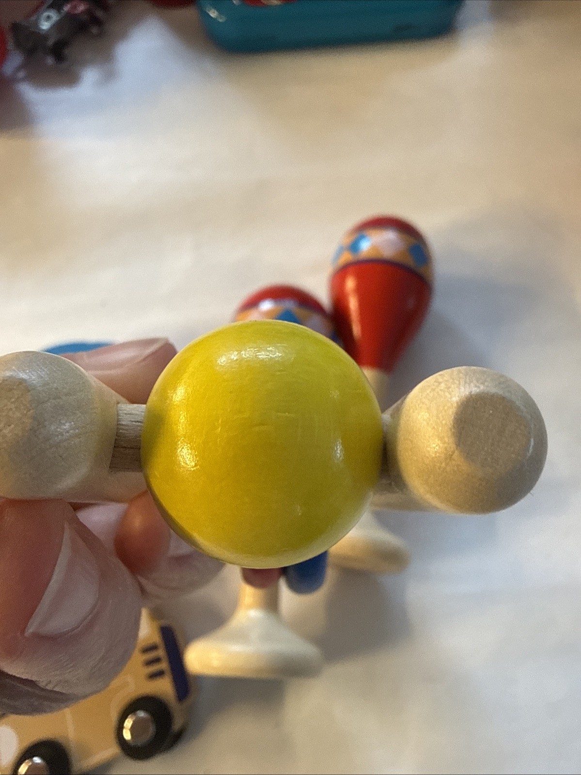 5 Lot Wood Toys Rattles Boat Car Rattle Hape Baby Toddler Kids