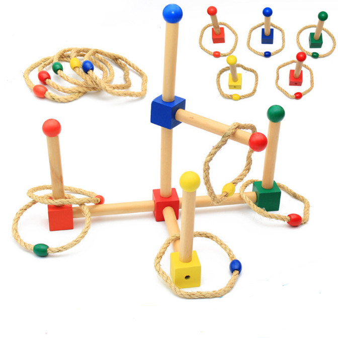 Wooden Toy Ring Tossing Game for Indoor & Outdoor Play New Best Price!