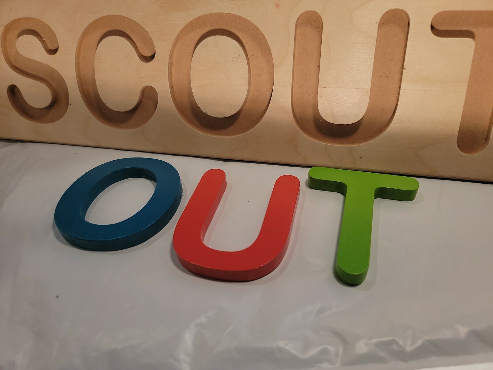 SCOUT Personalized Wooden Child Name Letter Puzzle by FAT BRAIN TOYS