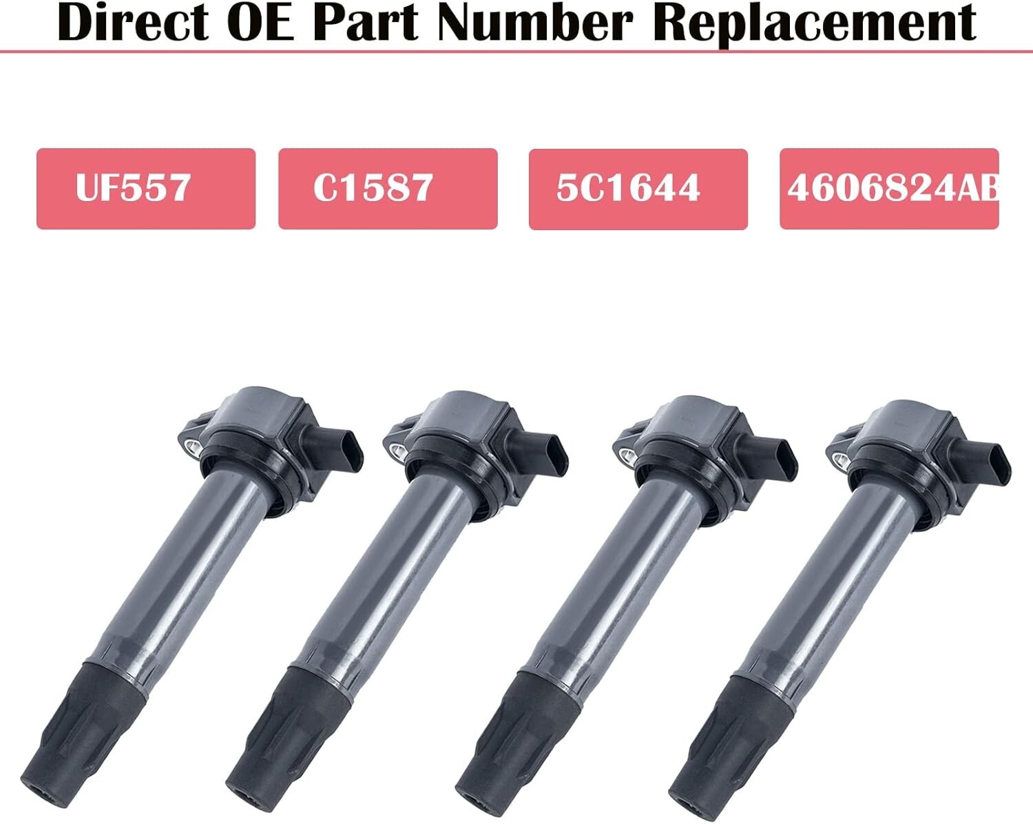 Set of 4 Ignition Coil Pack and Spark Plugs Fits for Jeep Patriot Compass Dod…