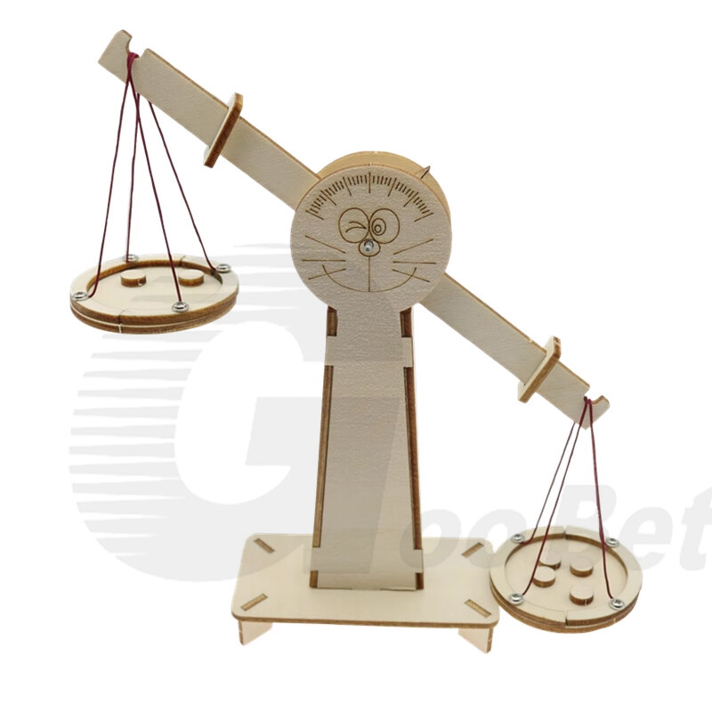 Wood Balance Scale Craft Toy DIY Kit Children Educational Self Assembly Project