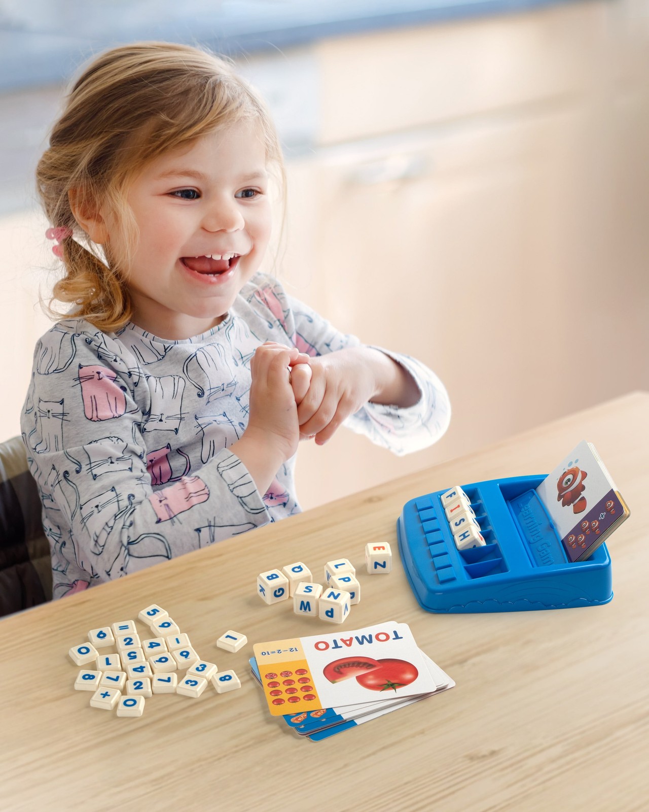 Matching Letter Game, Alphabet Spelling Reading Flash Cards, Math Number Words P