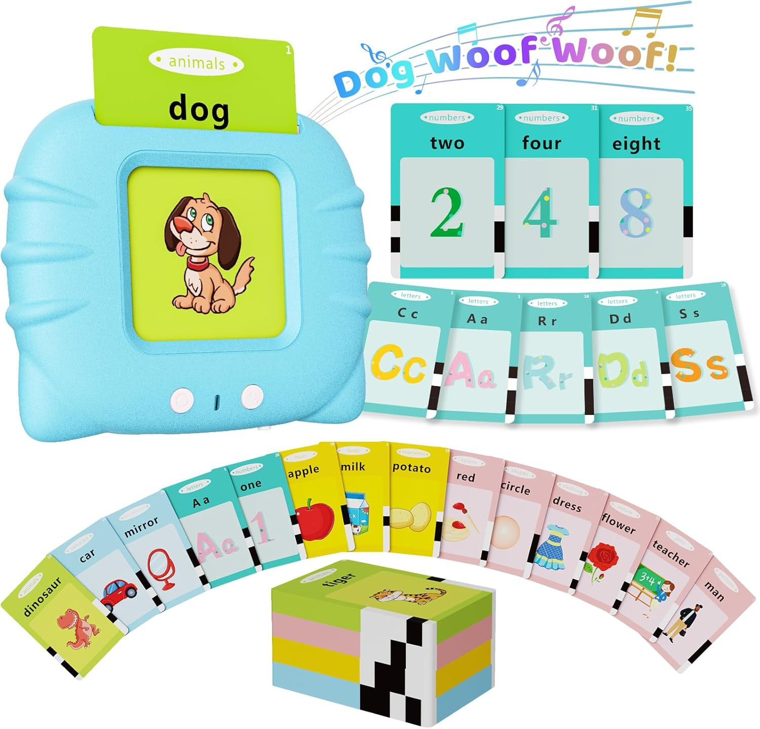 Toddler Toys Bilingual English and Spanish Talking Flash Cards for 1 2 3 4 5 6 Y