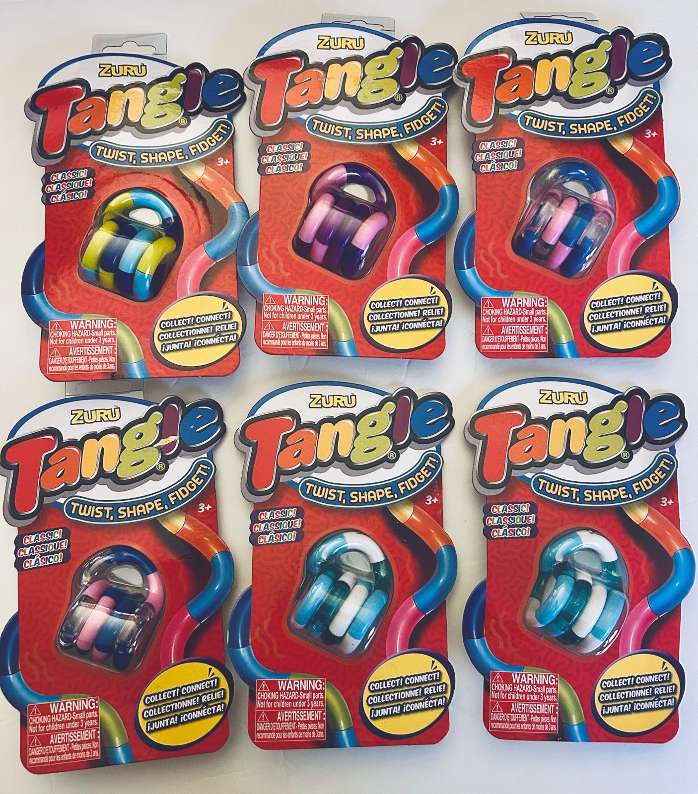 Zuru Tangle Classic Series Twist Fidget Toy Sensory Stress Relief Lot Of 6 New
