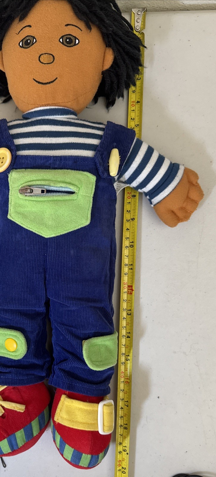 Excellerations Boy Doll 18” Rag Doll Stuffed & Clothed for Learning To Dress