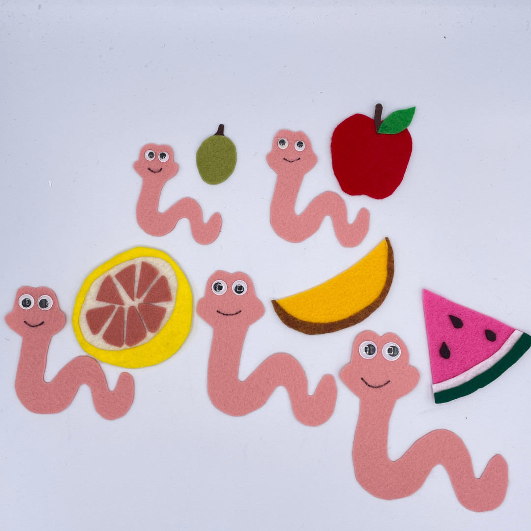  Herman the Worm Felt Story Set – Celebrate Counting, Curiosity, and Fruity Fun
