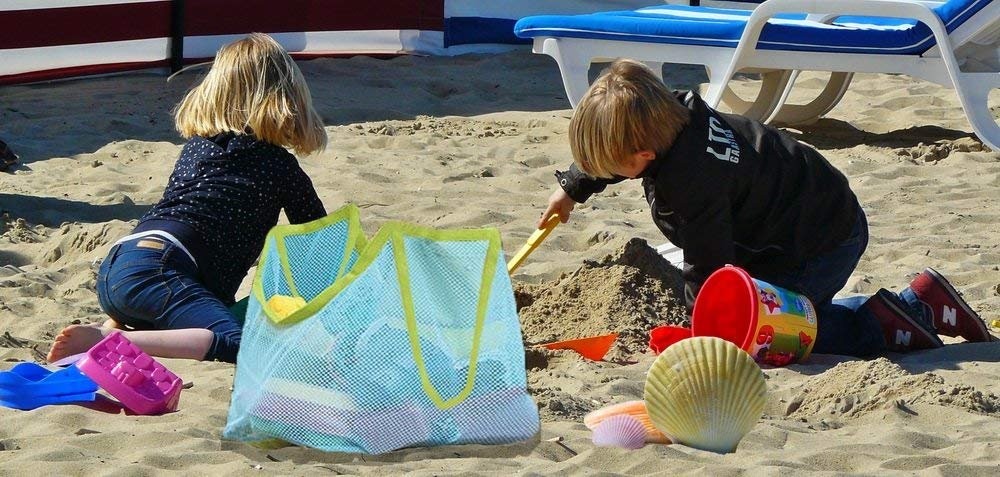 SupMLC Mesh Extra Large Beach Bags and Totes – Holds Toys, X-Large, Green