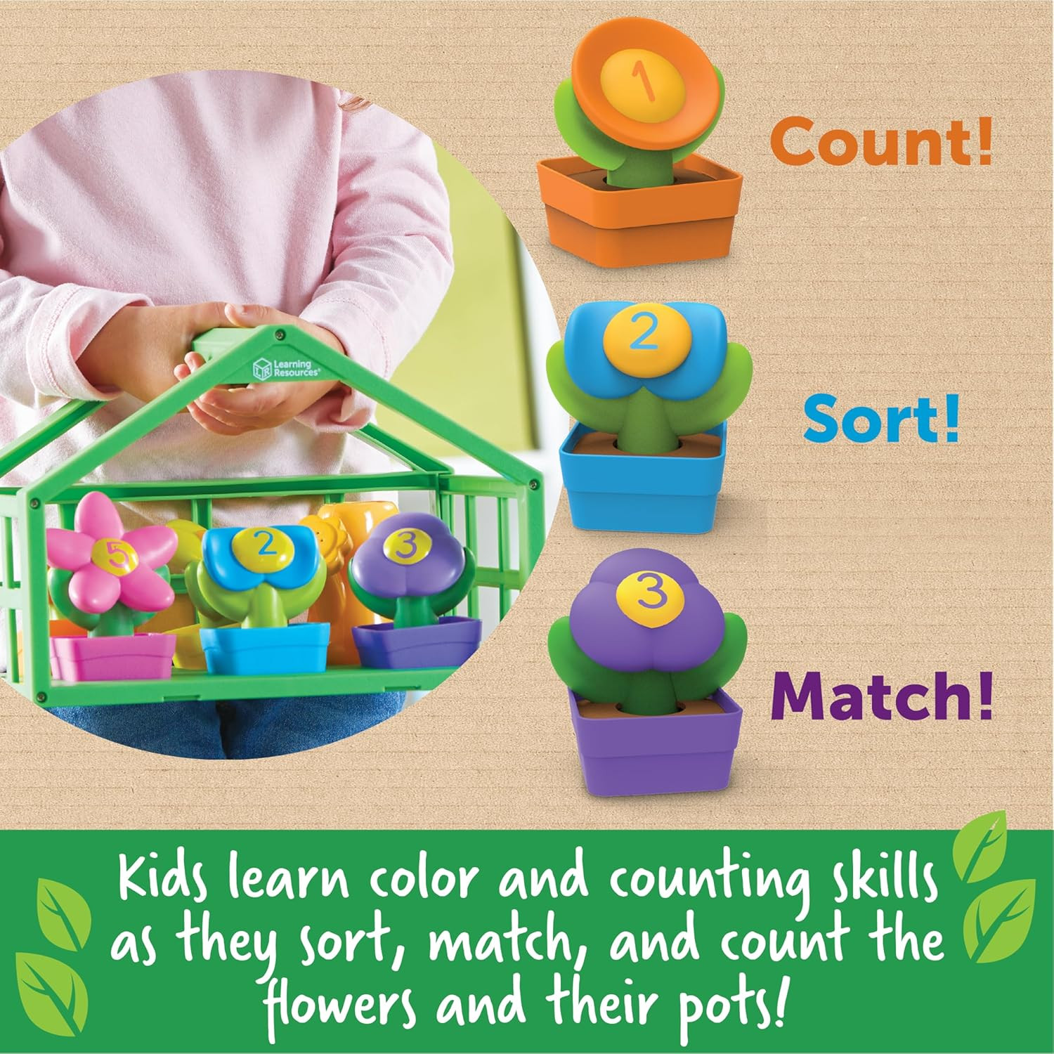 Growing Greenhouse Color & Number Playset – 12 Pieces, Ages 18 Months +, Prescho