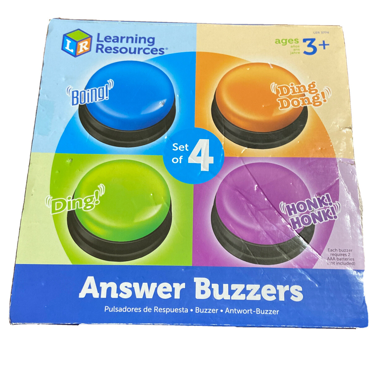 Learning Resources Answer Buzzers, Set of 4 Assorted Colors – Works Great