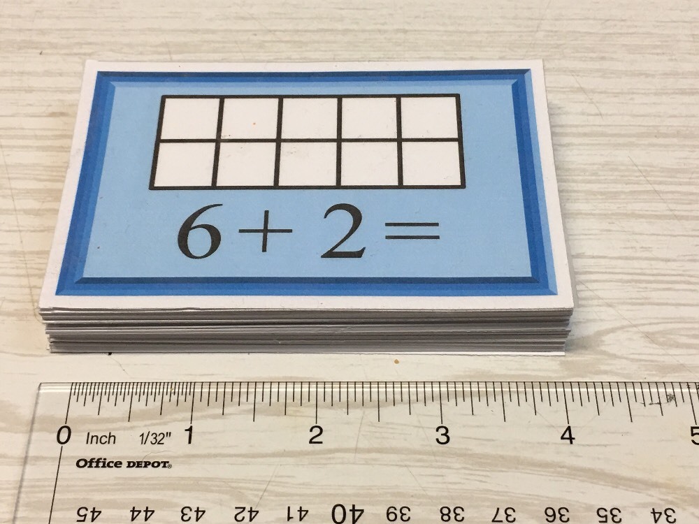 Addition Facts Ten Frame Cards – 56 Dry Erase Laminated Card – Kindergarten