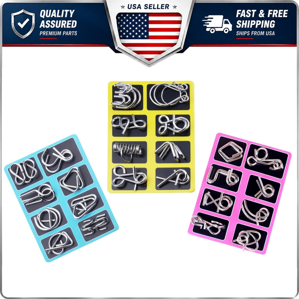 24 Pack Metal Brain Teaser Wire Puzzles Educational Montessori Toys All Ages