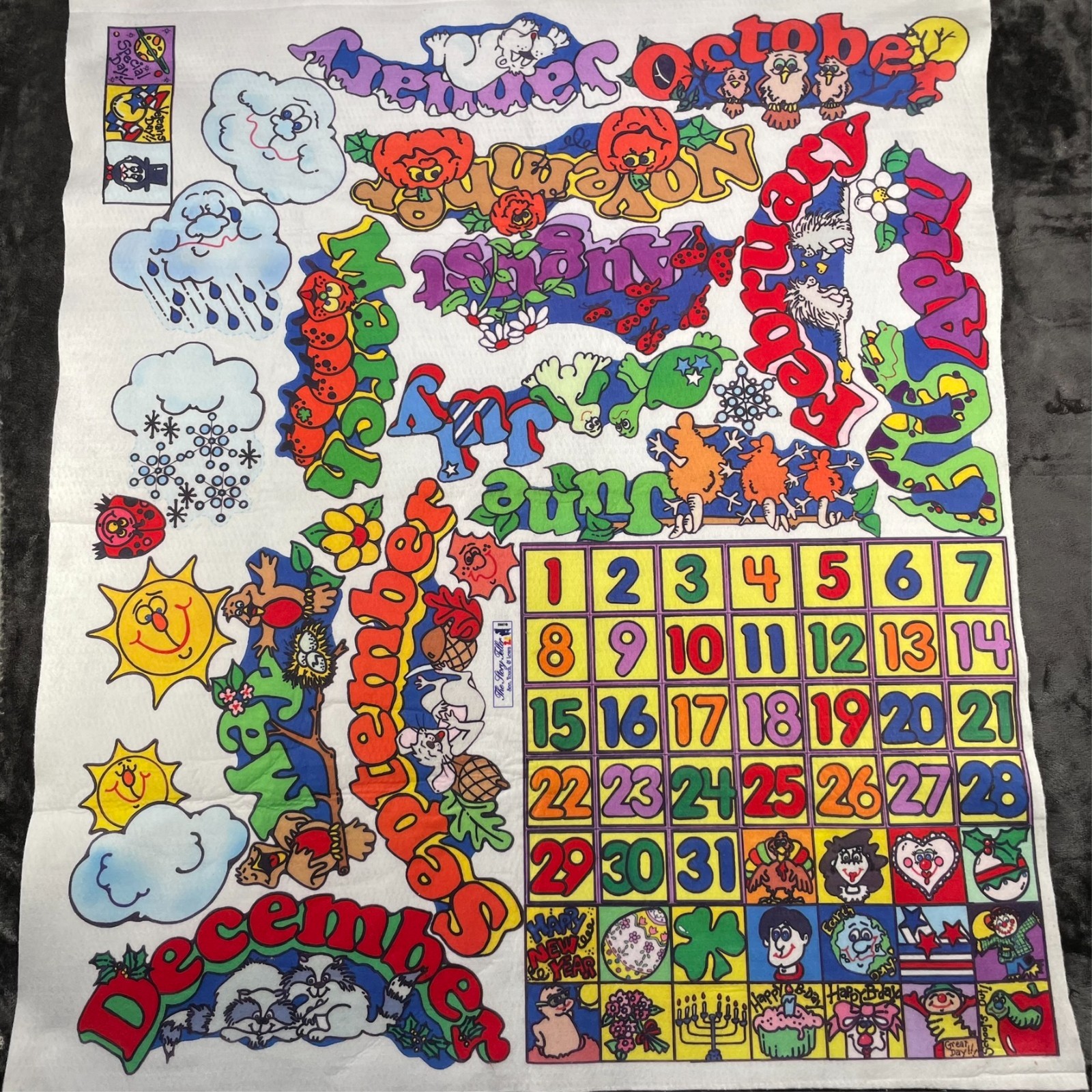 Vintage Story Teller See Touch Learn Felt Sheet Uncut 31×37 Approx
