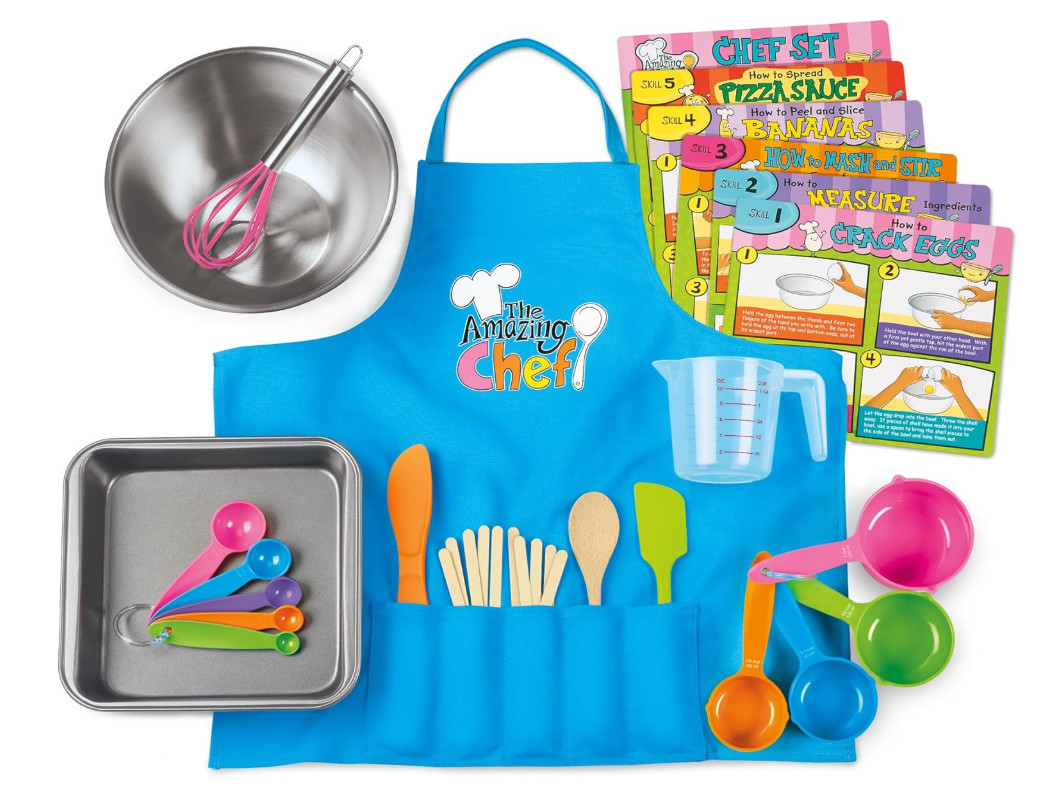 Lakeshore Amazing Chef Cooking Set Apron and 6 Activity Cards