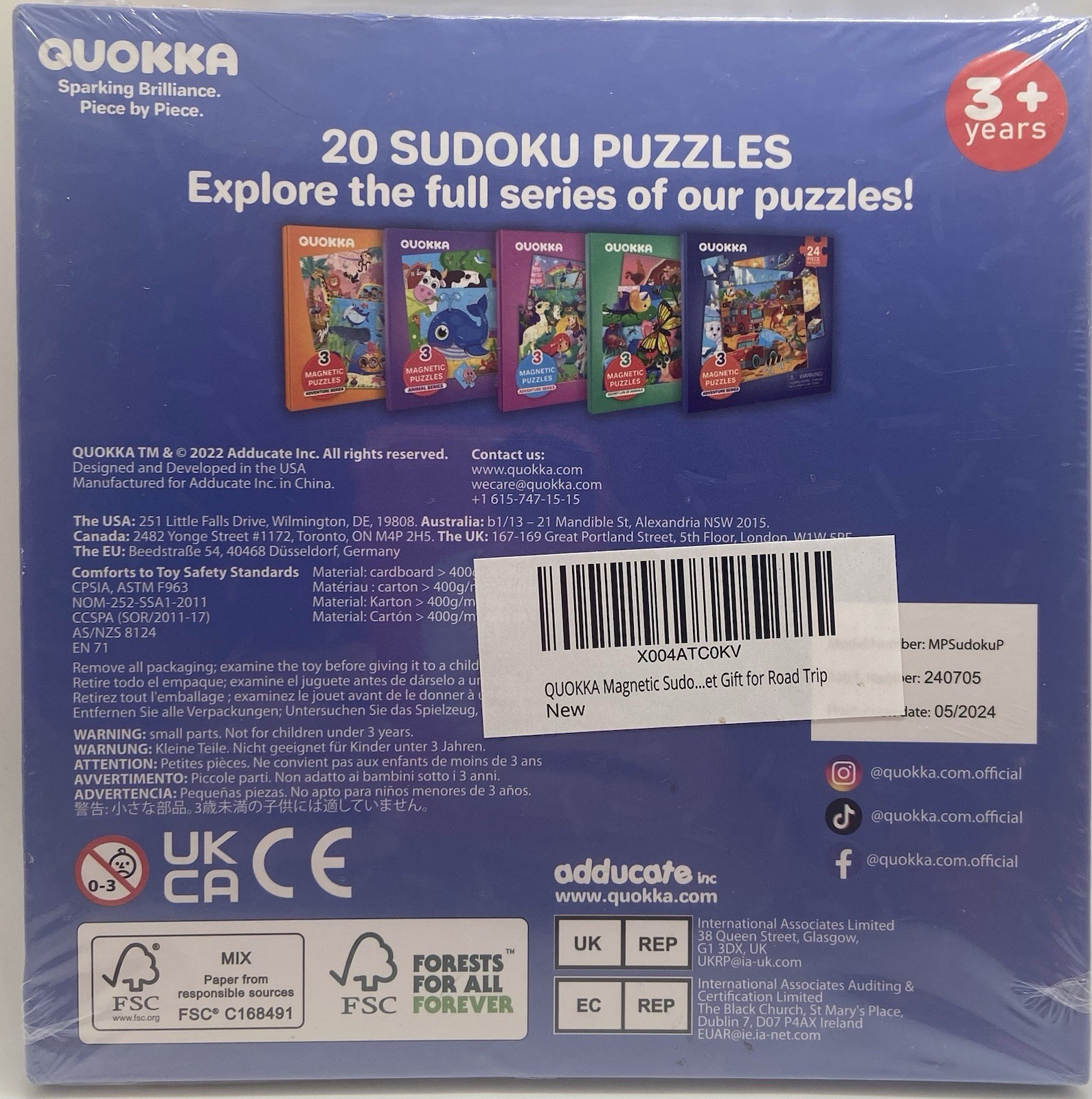 NEW Magnetic Sudoku Puzzles 20 PCs 3 Levels Easy Medium Hard Educational Travel