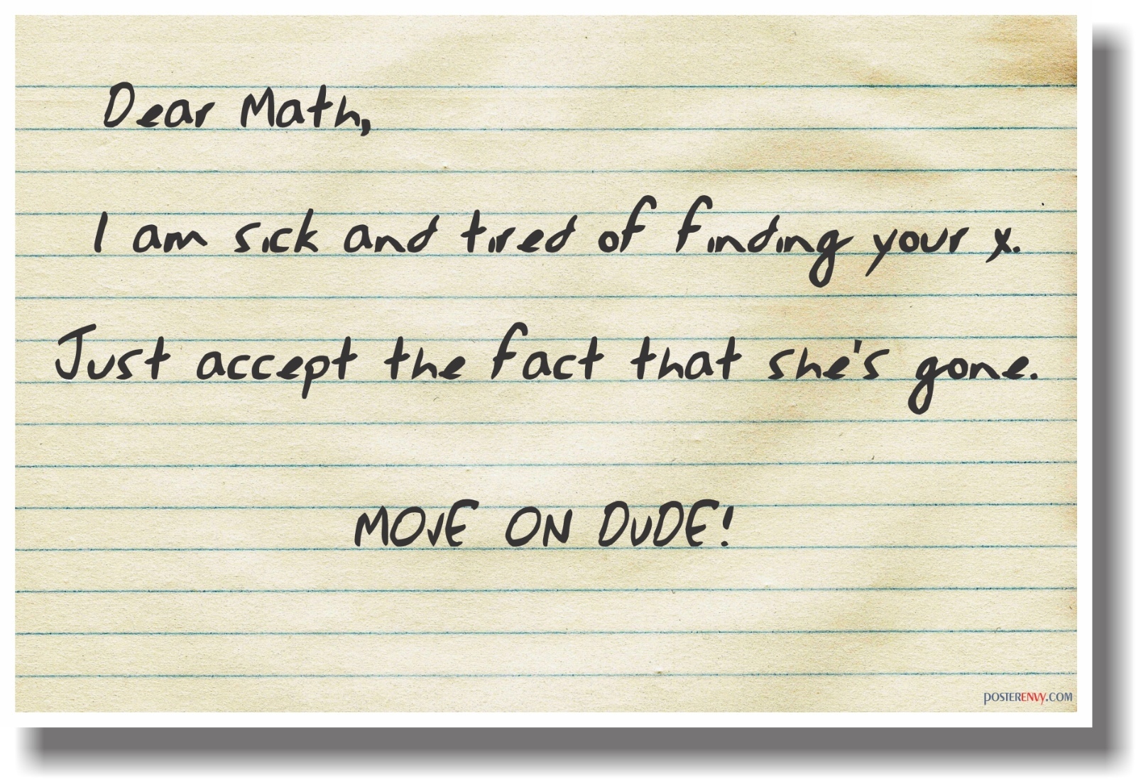 Move on Math – NEW Humorous Classroom Math Poster