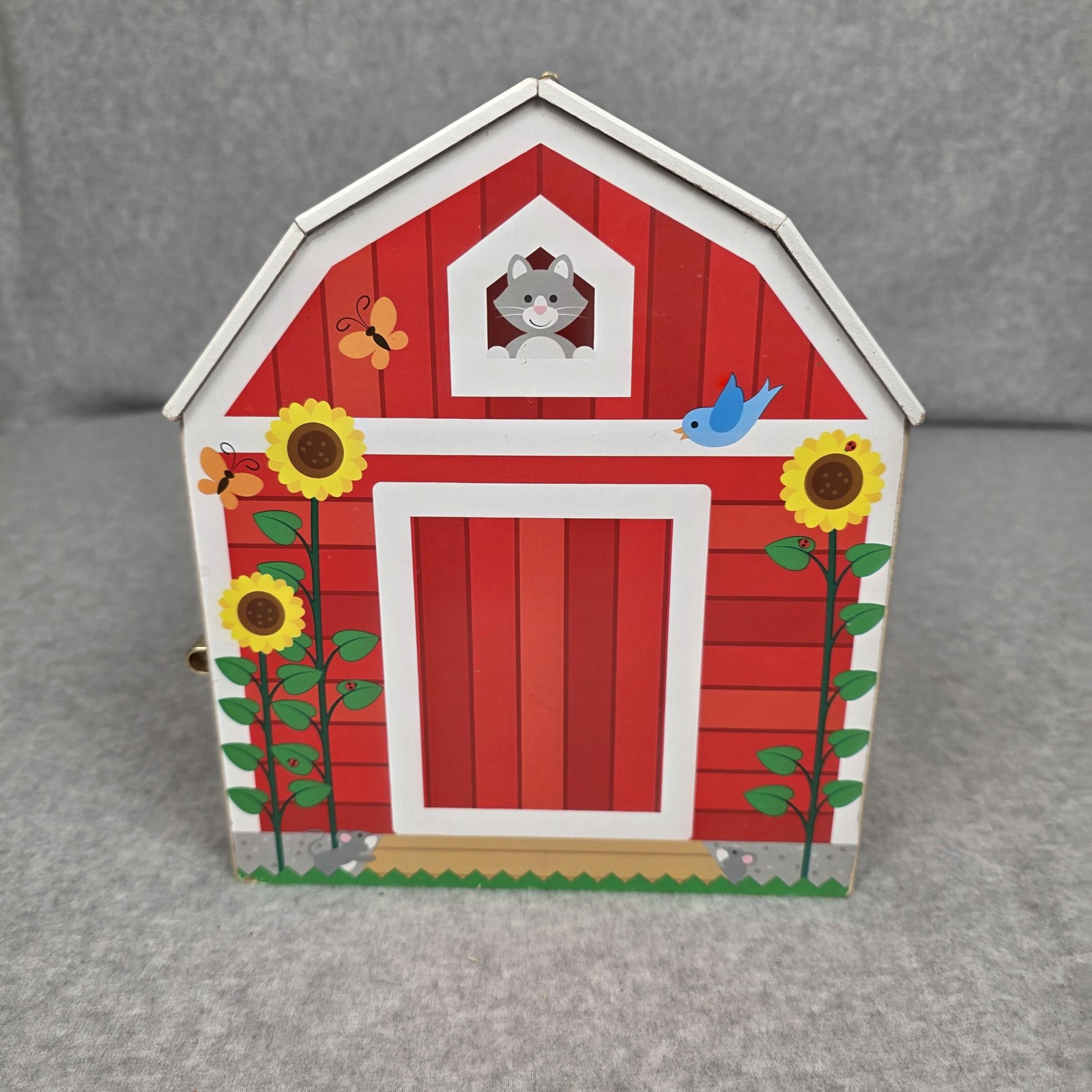 Melissa & Doug Wooden Latches Barn Toy Building Red Farm Animals Kids Playset