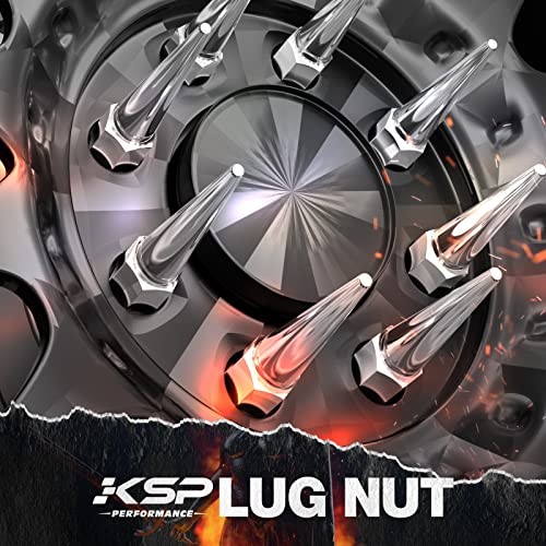 KSP M14X1.5 Spike Lug Nuts, 32PCS Chrome 14mmx1.5 Wheel Spiked Lug Nut for
