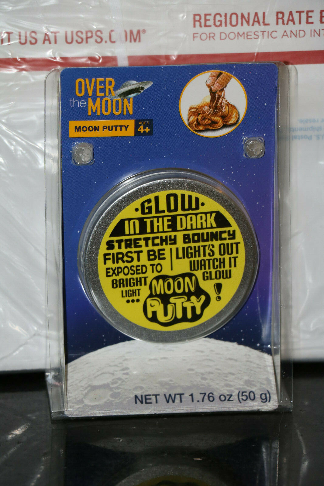Over The Moon Moon Putty “Glow In The Dark, Silver, Blue, and Gold Metallic