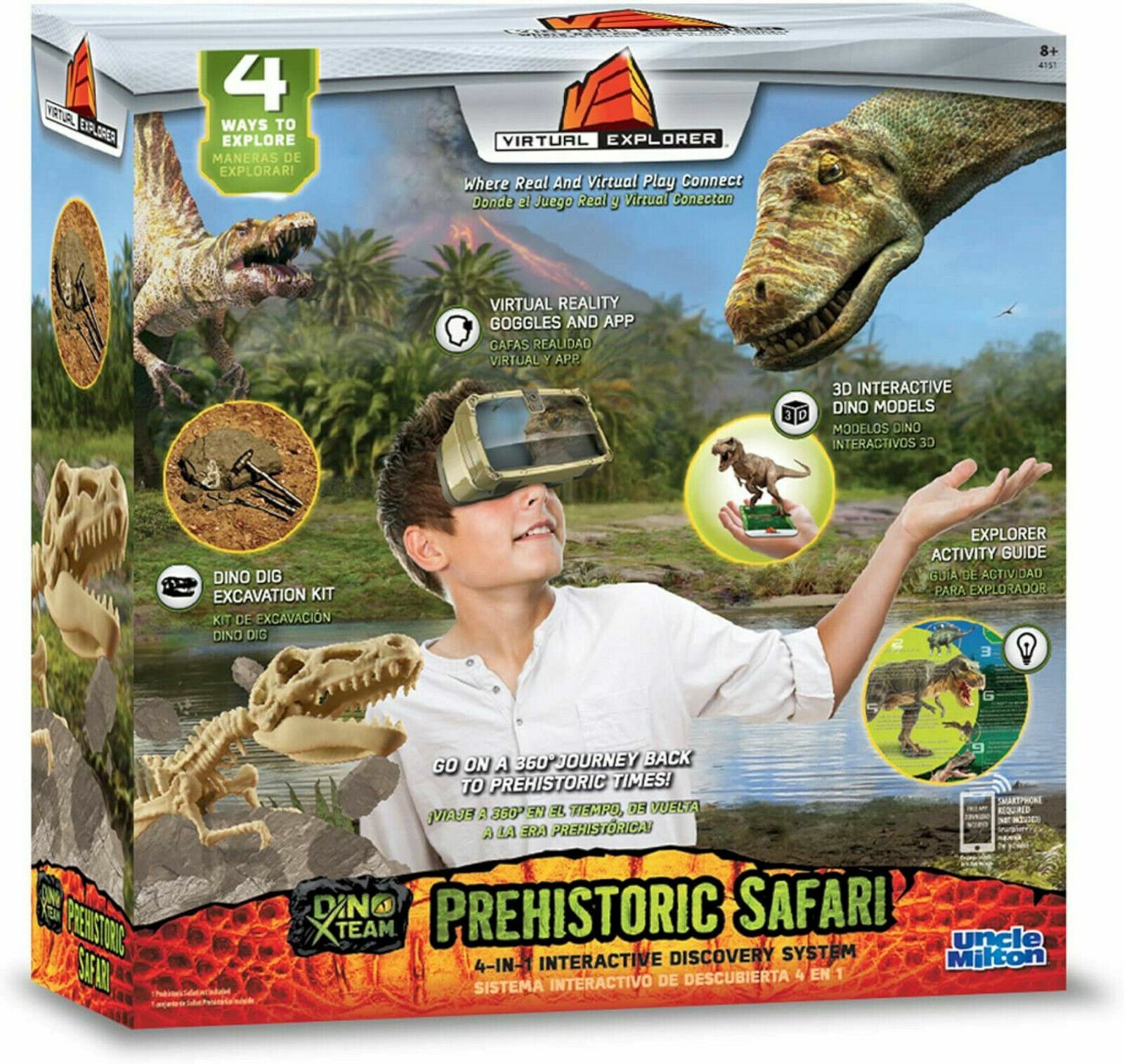 NEW Virtual Explorer Prehistoric Safari 4-in-1 VR AR Hands-On Play Learning Dino