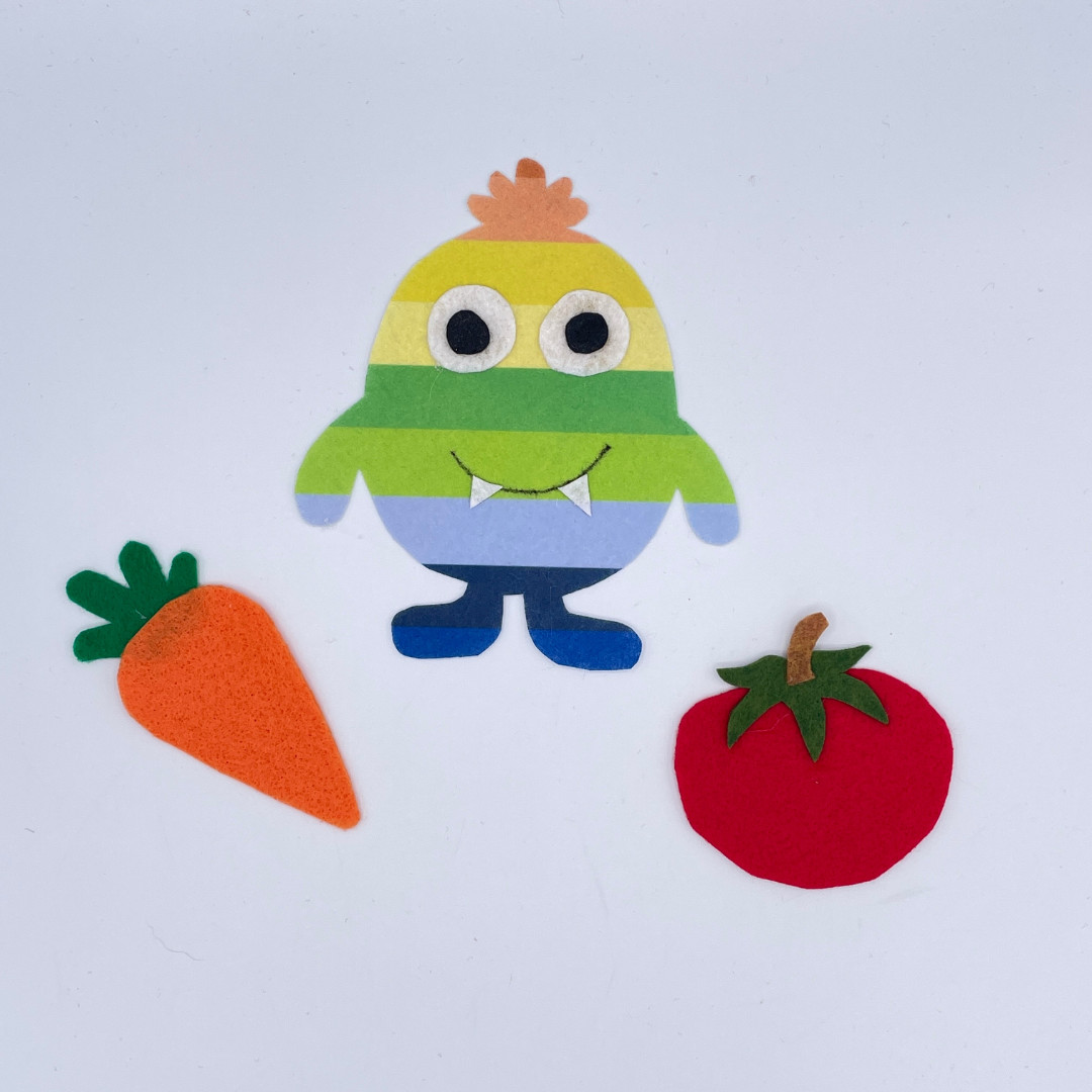  Hungry Monster Felt Story Set – Eat Your Veggies w/ Rhyme and Activities