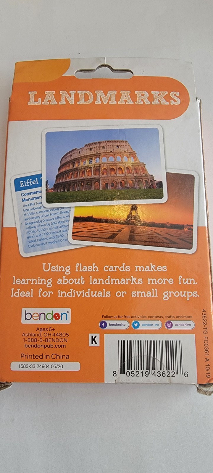 Bendon Animals, Dinosaurs, Landmarks and Space Flash Cards CHOICE – Good Cond
