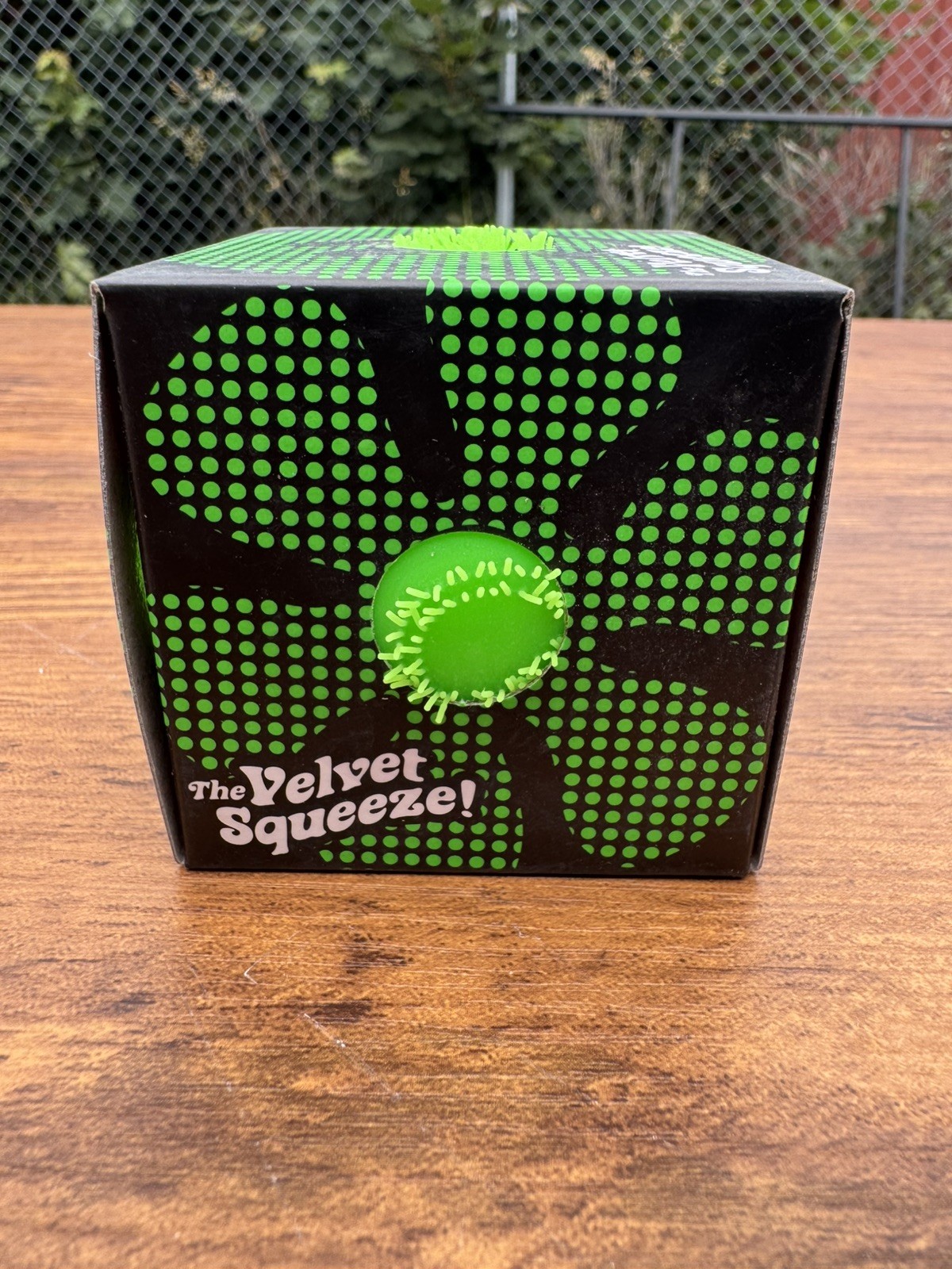 Schylling NeeDoh Fuzz Ball Flower Power Velvet Squeeze AUTHENTIC Green Edition