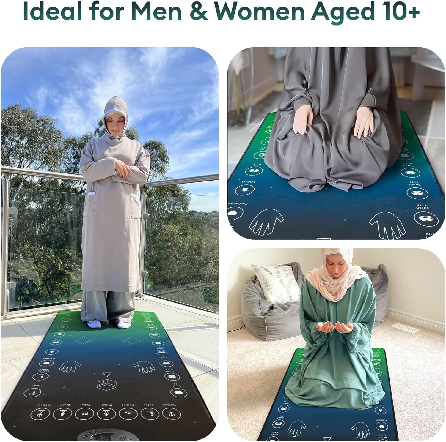 for Adults – Smart Interactive Prayer Mat for Adults & Reverts Learning Surahs,