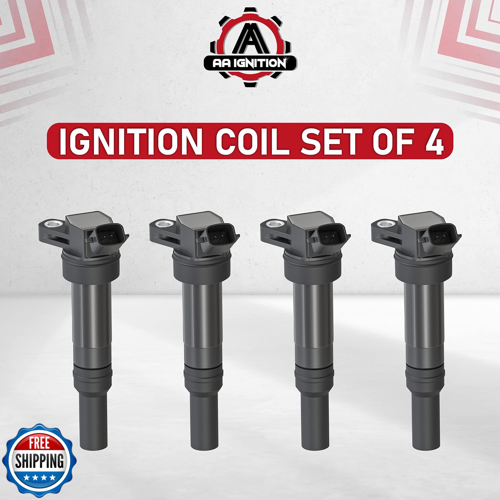 Ignition Coil Pack Set of 4 – Compatible with Hyundai and Kia Vehicles – 1.4L