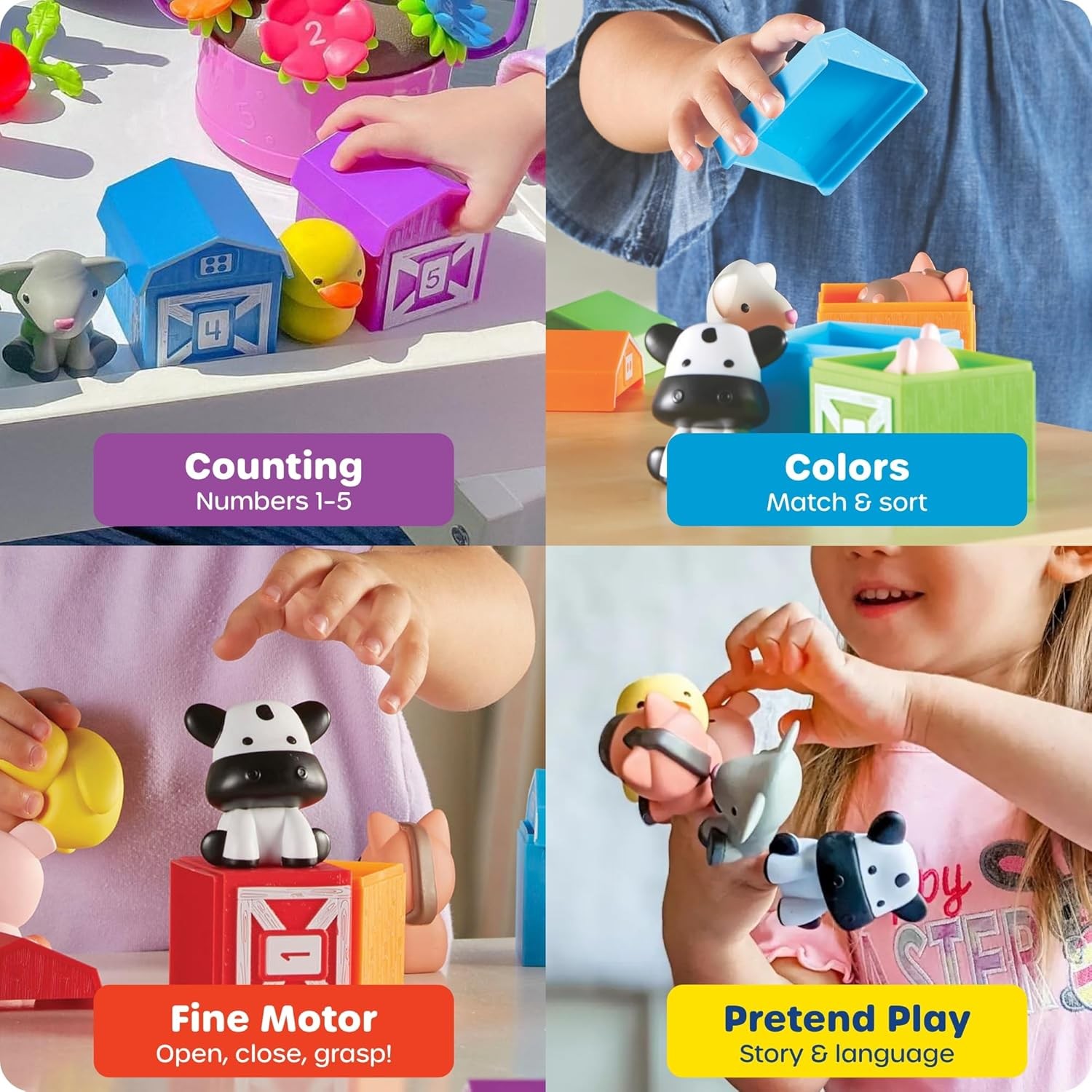 Learning Resources Peekaboo Learning Farm – 10 Pieces, Ages 18+ Months Toddler L