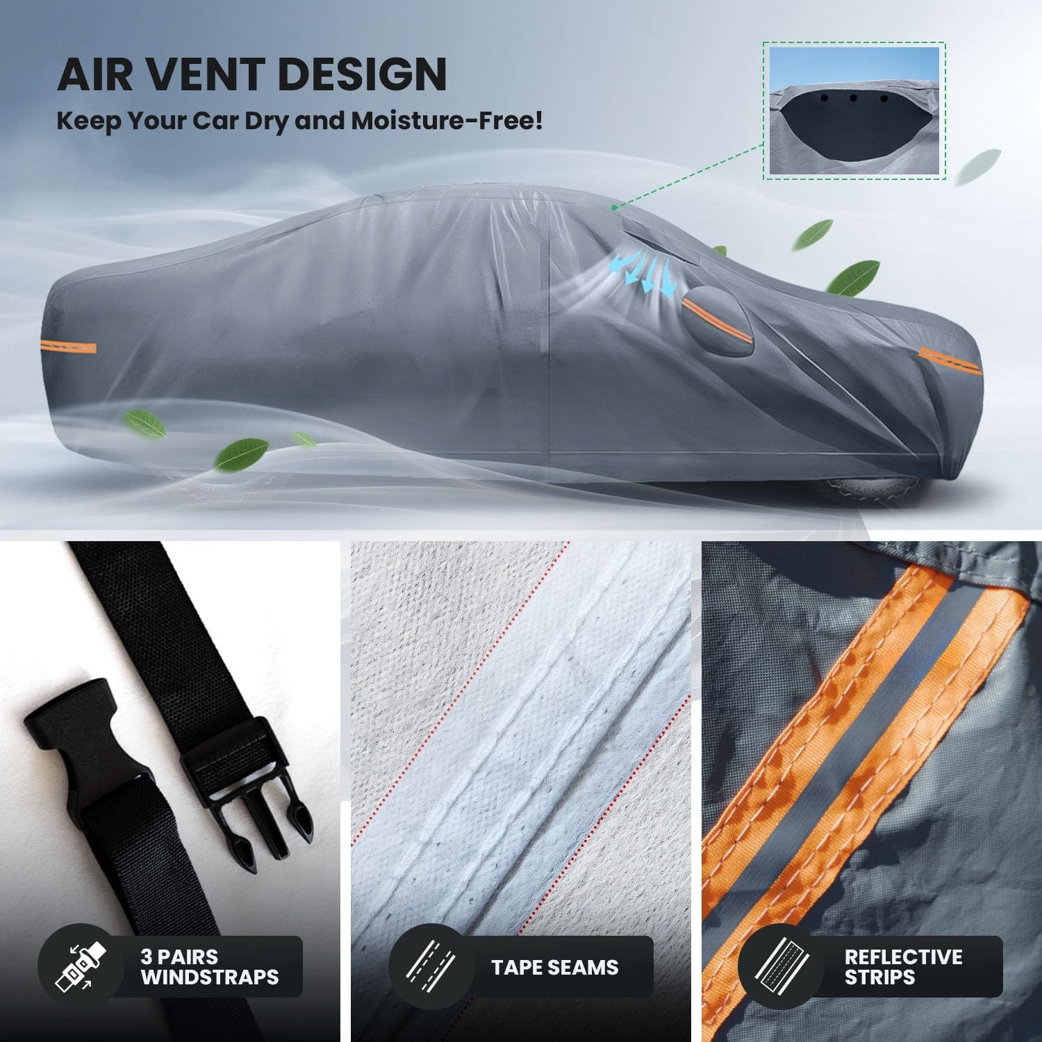 Waterproof Ford Escape(2000-2026) Car Cover with Breathable Vents, [2025 Upgrade