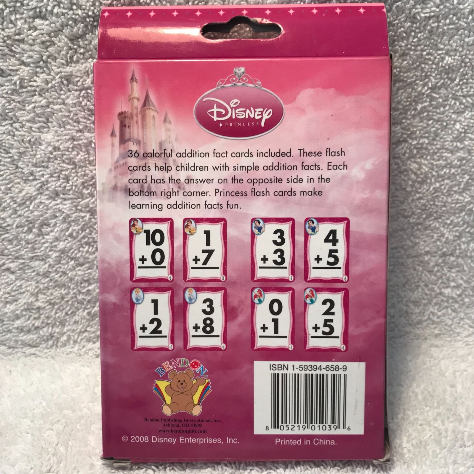 Disney Princess Addition Learning Cards For Kids 36 Colorful Flash Cards For Mat