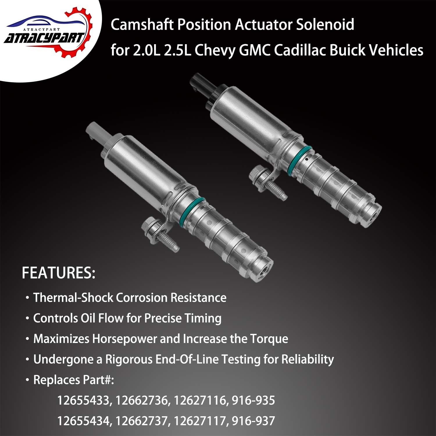 Intake & Exhaust Camshaft Position Actuator VVT Solenoid | for 2.0L, 2.5L Chevy