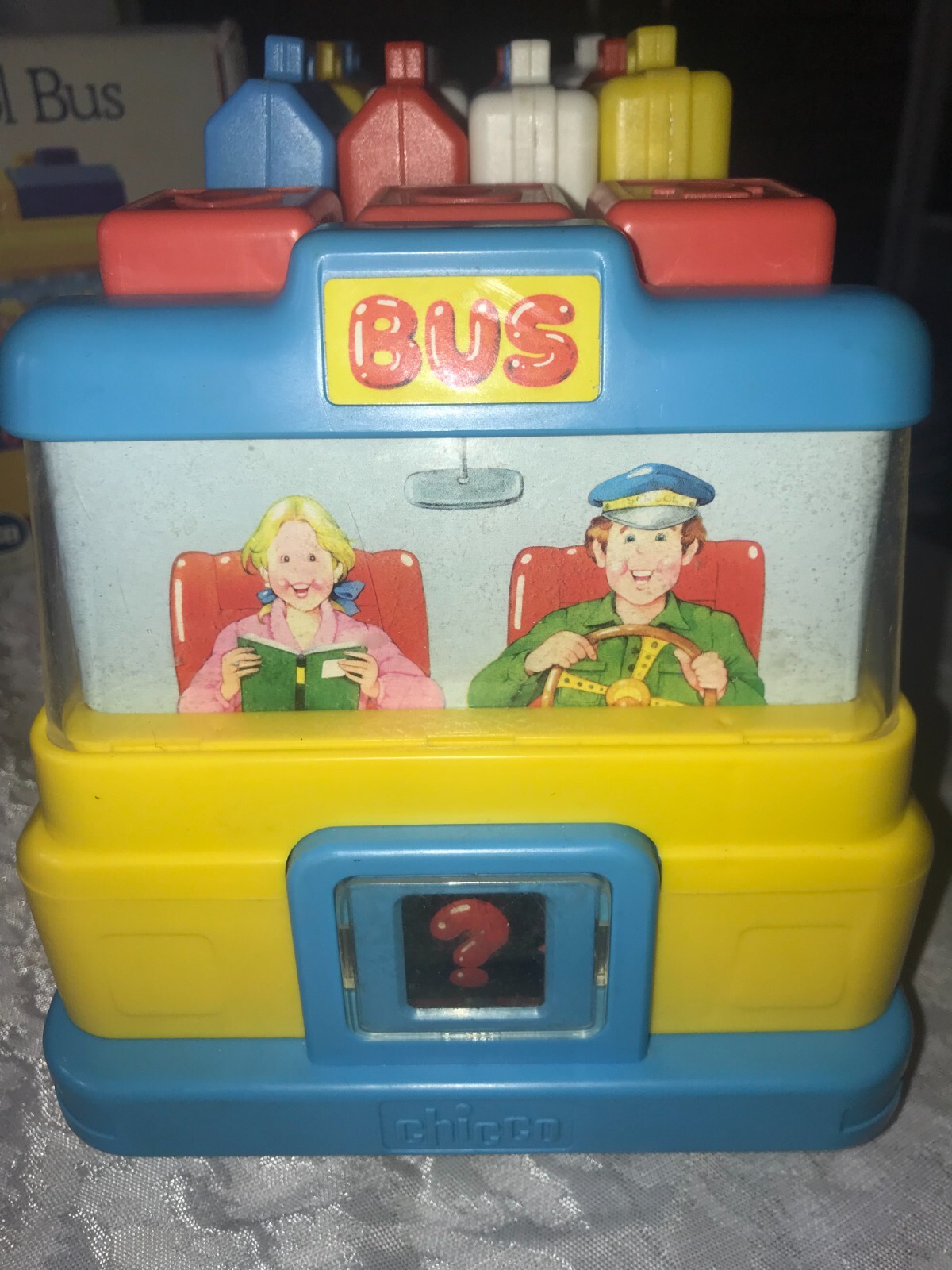 RARE Vintage CHICCO Italy 63023 COUNTING Numbers SCHOOL BUS Works Great COMPLETE